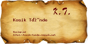 Kosik Tünde névjegykártya