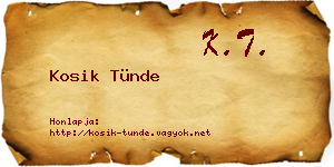 Kosik Tünde névjegykártya